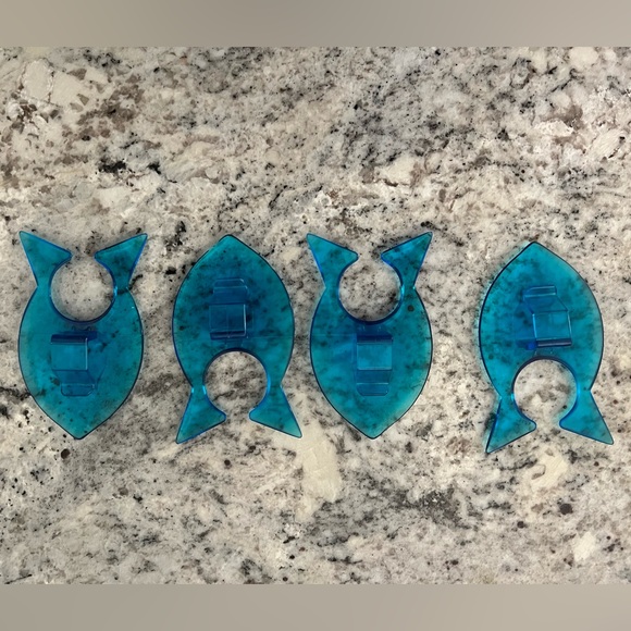 Crate&Barrel Melamine fish plates appetizer plates plastic martini & cup holders - Picture 10 of 12